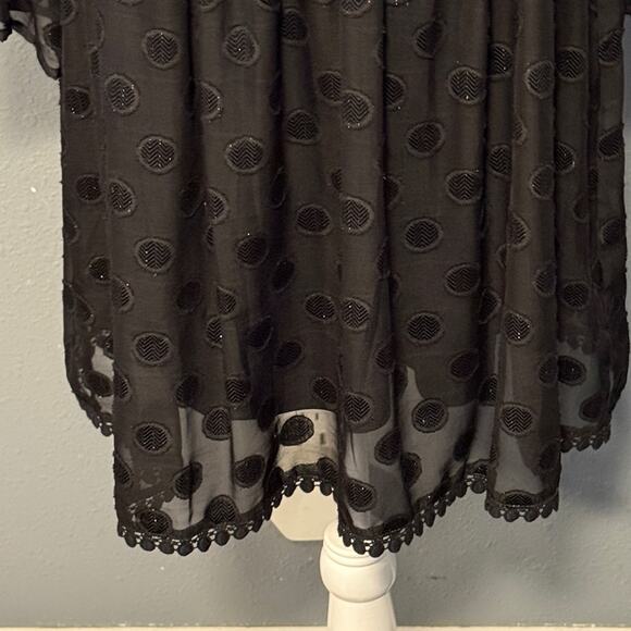 Altar’d State Dress Women’s Size M Black Sparkle Polka Dot Cocktail Flowy NWT - Picture 5 of 8
